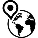 globo terrestre con un marcador de posición en américa del norte icon