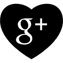 coeur avec logo google et médias sociaux Icône