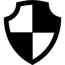 símbolo de escudo quadriculado 