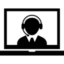 operatore di callcenter sullo schermo del laptop icona
