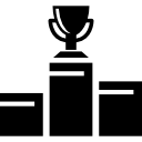 coppa del trofeo sul leggio del podio icona