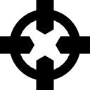 quattro frecce che indicano il centro di un cerchio icona