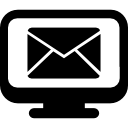 simbolo e-mail sullo schermo del monitor icona