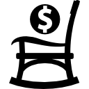 signo comercial de dólar en silla de equilibrio 