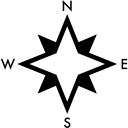 puntos cardinales en el símbolo de estrella de vientos 