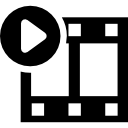 símbolo de interfaz de botón de reproducción de fotogramas de película 