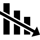 gráfico de barras descendentes de estatísticas financeiras 