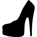 Heel elegant feminine shoe shape silhouette from side view 