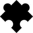 forma de silhueta preta de peça de quebra-cabeça 