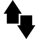 arriba y abajo símbolo de flechas opuestas una al lado de la otra 