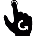 Push one finger and twist back icon