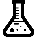 matraz de química con líquido dentro 