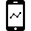 gráfico de análisis móvil en la pantalla del teléfono 