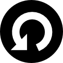 rotierendes kreisförmiges pfeilsymbol in einem kreis 
