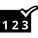 Numbers sequence verification symbol icon