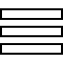 menú de contorno de tres líneas rectas paralelas horizontales 