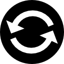 Two circular arrows symbol in a circle icon