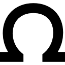 Omega sign icon