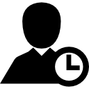 simbolo dell'interfaccia di controllo del tempo di un utente icona