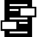 carta di testo con contorni di due rettangoli icona