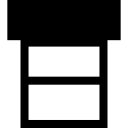 símbolo de tres rectángulos de interfaz con uno más grande y negro 