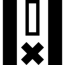 linee verticali e simbolo dell'interfaccia incrociata icona