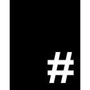 segno numerico nel rettangolo verticale nero icona