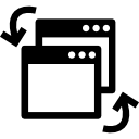 symbol interfejsu dwóch okien ikona