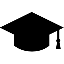 Student graduation cap shape icon