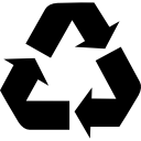 Recycle symbol of three arrows 