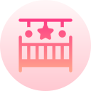 Baby crib icon