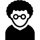 avatar de hombre nerd con cabello rizado y anteojos circulares 