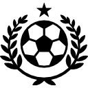 símbolo de balón de fútbol de triunfo icon