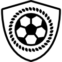 Soccer ball on a shield icon