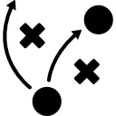 Soccer tactics sketch icon
