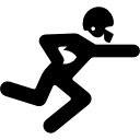 joueur de football américain en cours d'exécution avec le ballon Icône