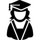 icono de usuario graduado femenino icon