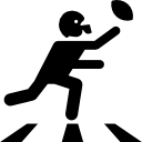 jogador de futebol americano correndo com a bola 