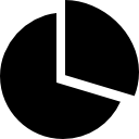 gráfico circular negro 