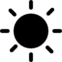 símbolo de sol preto sólido 