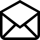 correo electrónico abierto esbozado sobre símbolo de interfaz posterior 