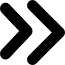 simbolo di doppia freccia destra in avanti veloce icona
