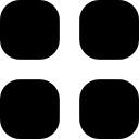 Four black buttons keyboard of rounded squares 