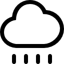 symbole de contour de nuage de temps de pluie avec des lignes de gouttes de pluie 