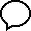 Oval empty outlined speech bubble icon