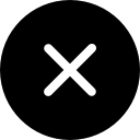Крест черная круглая кнопка icon