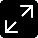 Две противоположные диагональные стрелки в черном квадрате icon