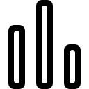 Three vertical outlined bars symbol 