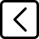 bouton carré avec flèche vers la gauche icon