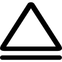 forme de contour équilatéral triangle sur ligne horizontale Icône